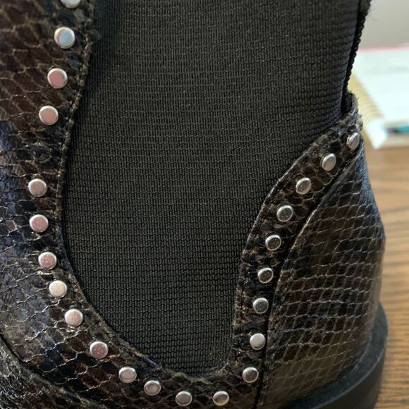 Zara Womens Flat Ankle Boots Sz 6 Eu 36 Snakeskin - Picture 9 of 9